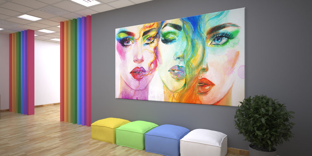 Renkli Kadın Yüzleri Duvar Dekoru 7926