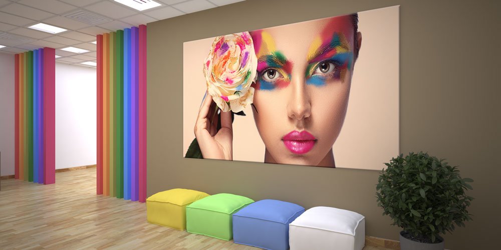 Renkli Makyaj Kadın Portresi Duvar Dekoru 7936