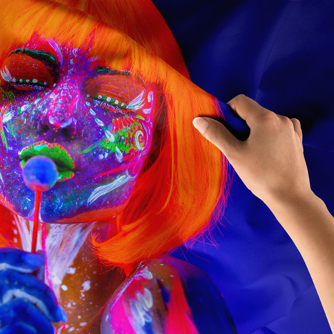 beauty-shop-decoration-5720-04 Neon Sanat Kadın Portreli Duvar Örtüsü 5720