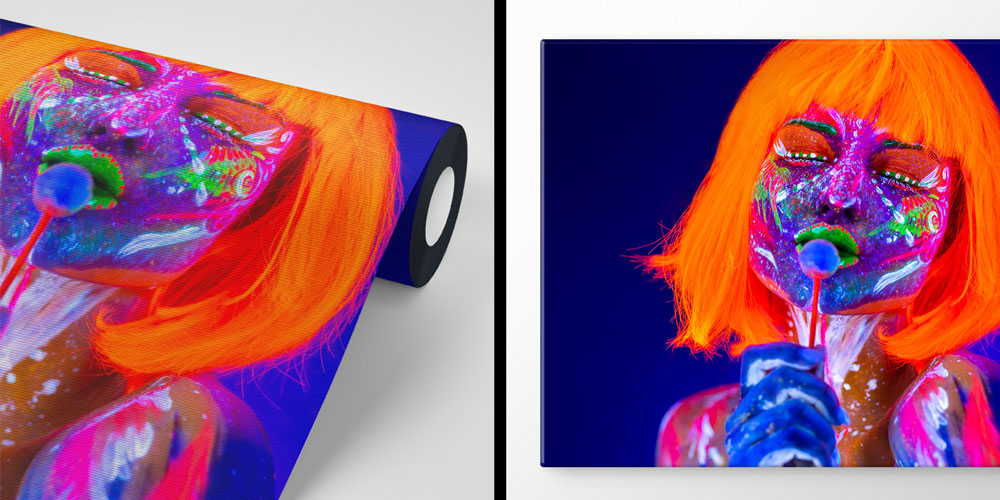 beauty-shop-wall-decor-5710-03 Neon Işıklı Sanatsal Kadın Portreli Güzellik Salonu Duvar Kağıdı 5710