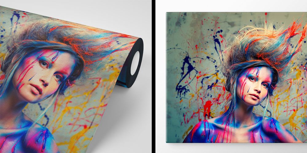 Renk Sıçramalı Sanatsal Kadın Portreli Kuaför Duvar Kağıdı 5713