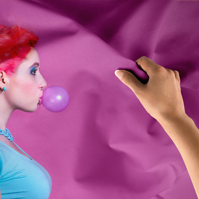 beauty-shop-wall-decor-5719-04 Pembe Arka Planlı Renkli Saçlı Kadın Kuaför Duvar Örtüsü 5719