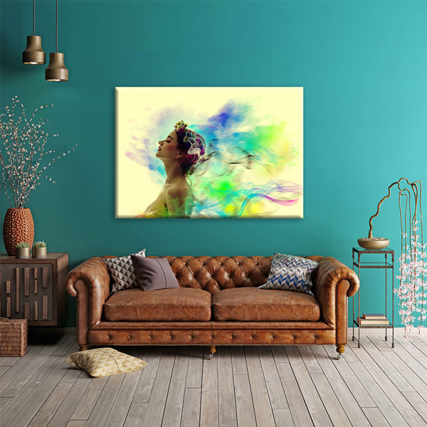 Renkli Kadın Portresi Kuaför Kanvas Tablo – 5642