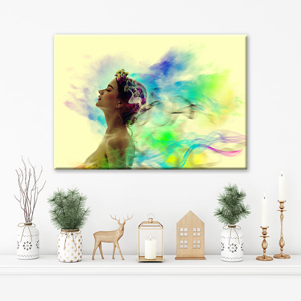 Renkli Kadın Portresi Kuaför Kanvas Tablo – 5642