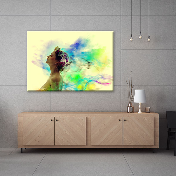 Renkli Kadın Portresi Kuaför Kanvas Tablo – 5642