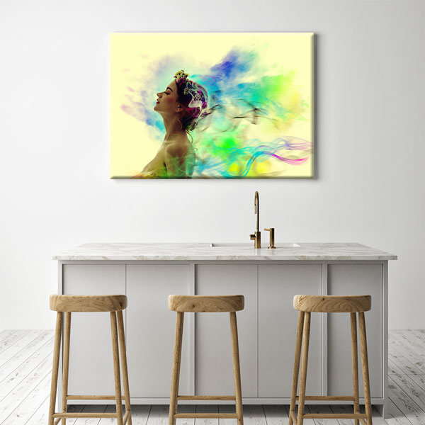 Renkli Kadın Portresi Kuaför Kanvas Tablo – 5642