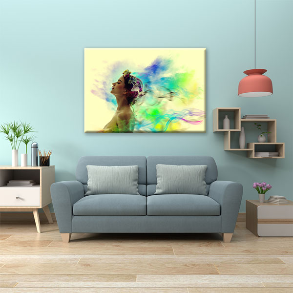 Renkli Kadın Portresi Kuaför Kanvas Tablo – 5642