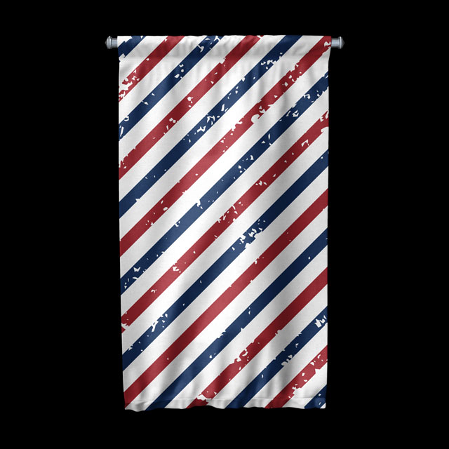 Kırmızı Beyaz Mavi Çizgili Klasik Barber Direği Desenli Berber Duvar Flaması Kumaş Baskı 5777