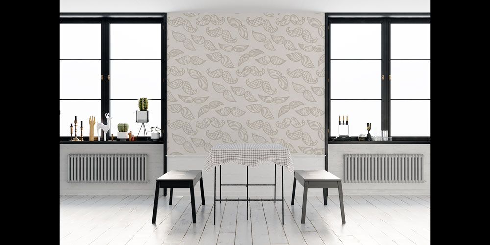 Bıyık Desenli Minimalist Barber Shop Duvar Kağıdı 5690