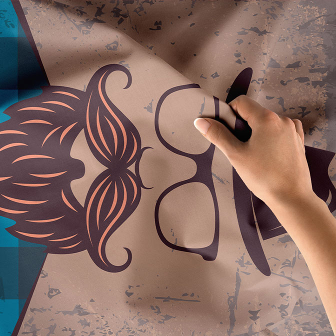 berber-duvar-ortusu-5747-04 Şapkalı Sakallı Erkek Silüeti Berber Duvar Örtüsü 5747