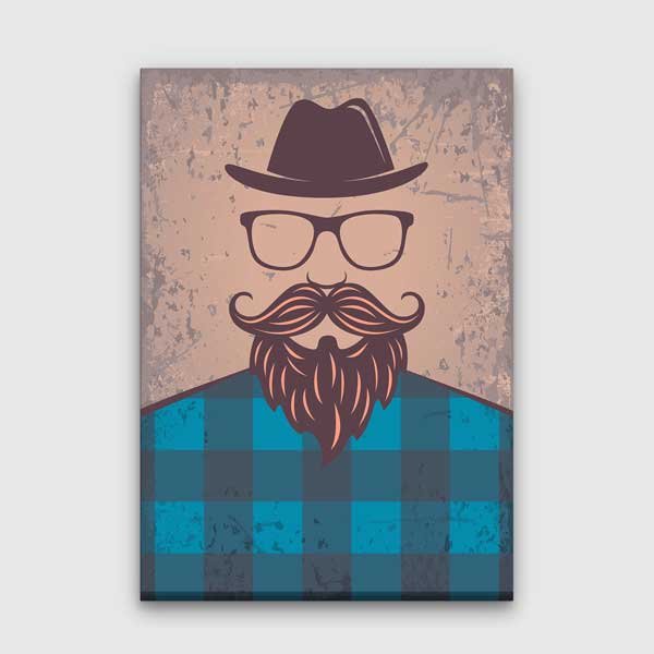 Şapkalı Sakallı Erkek Figürü Berber Duvar Tablosu – 5678