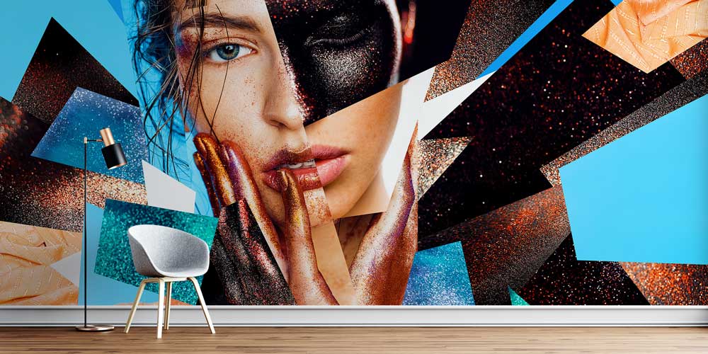 Modern Sanat Tarzı Kadın Portreli Kuaför Duvar Kağıdı 5698