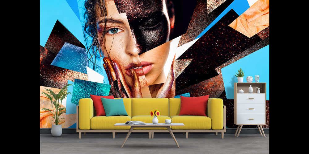 Modern Sanat Tarzı Kadın Portreli Kuaför Duvar Kağıdı 5698