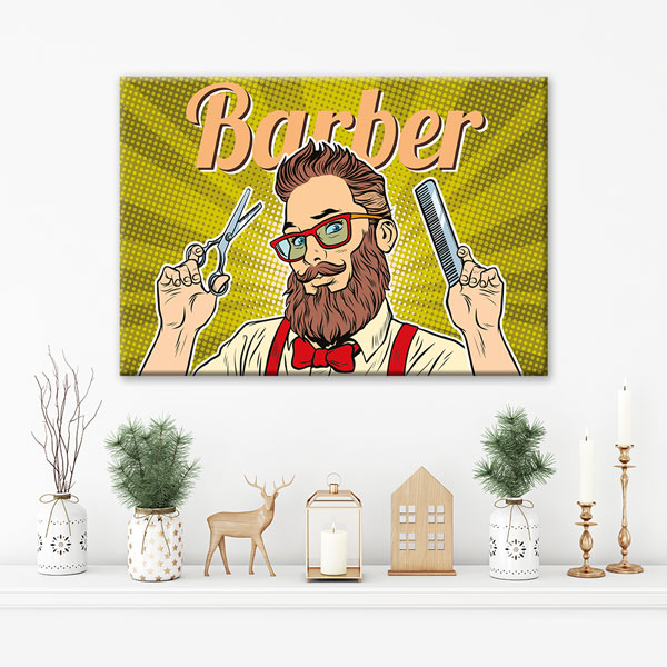 Barber Temalı Retro Erkek Kuaför Duvar Tablosu – 5658