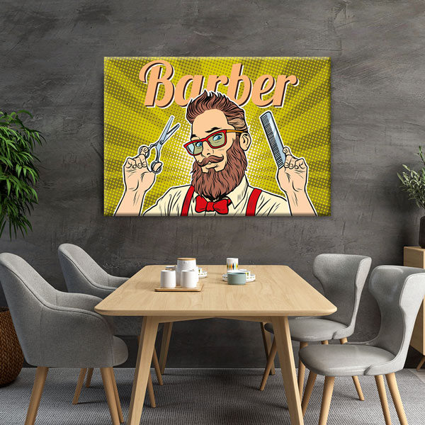 Barber Temalı Retro Erkek Kuaför Duvar Tablosu – 5658