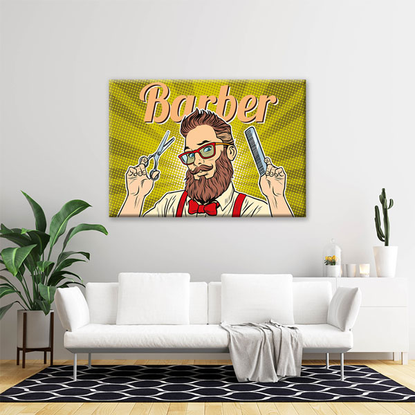 Barber Temalı Retro Erkek Kuaför Duvar Tablosu – 5658