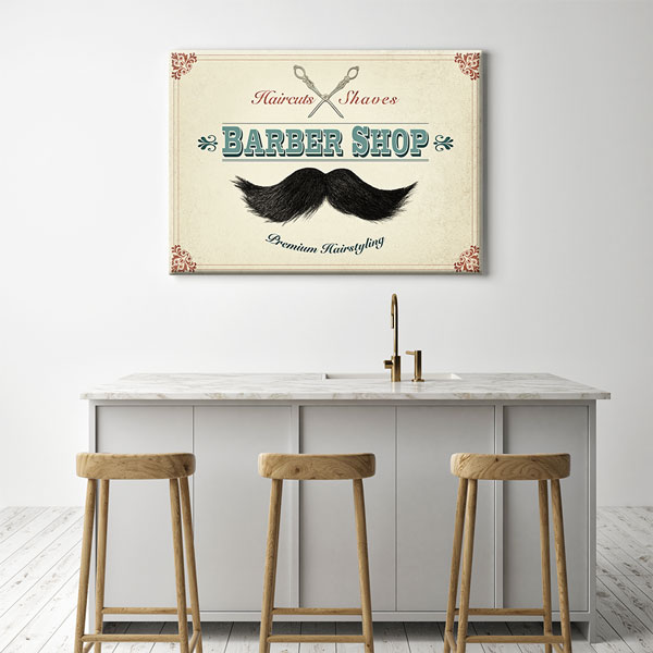 Bıyık Figürlü Vintage Barber Shop Duvar Tablosu – 5661