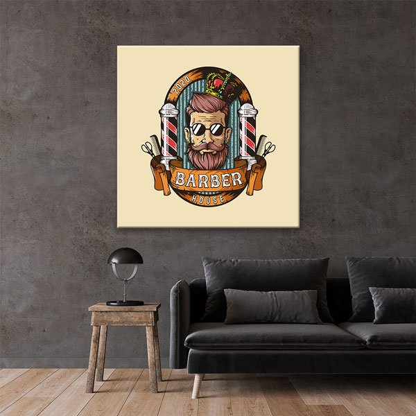 Klasik Barber House Retro Berber Duvar Tablosu – 5680