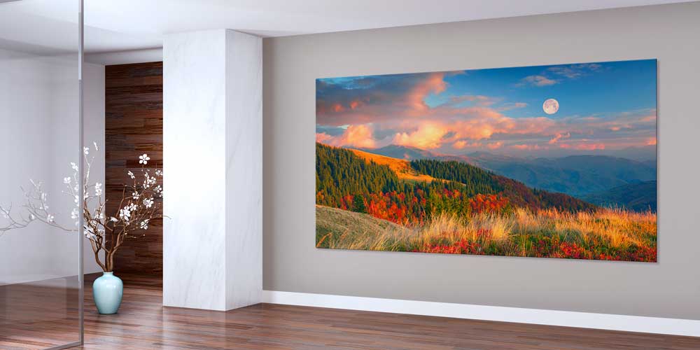 Ay Doğumu Sonbahar Dağ Manzarası Panoramik Büyük Ebat Duvar Dekoru 14210