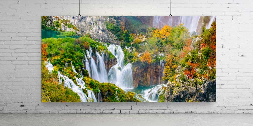 Sonbahar Şelaleleri Doğal Manzara Panoramik Büyük Ebat Duvar Dekoru 14211