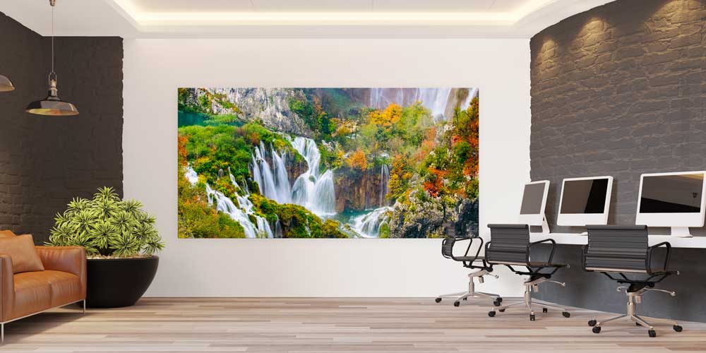 Sonbahar Şelaleleri Doğal Manzara Panoramik Büyük Ebat Duvar Dekoru 14211