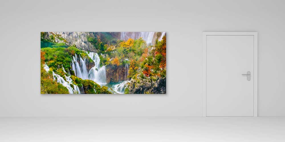 Sonbahar Şelaleleri Doğal Manzara Panoramik Büyük Ebat Duvar Dekoru 14211