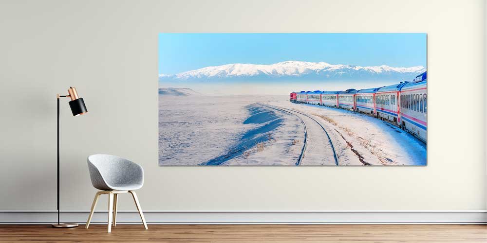 Doğu Anadolu Karlı Tren Manzaralı Büyük Ebat Duvar Dekoru 11860
