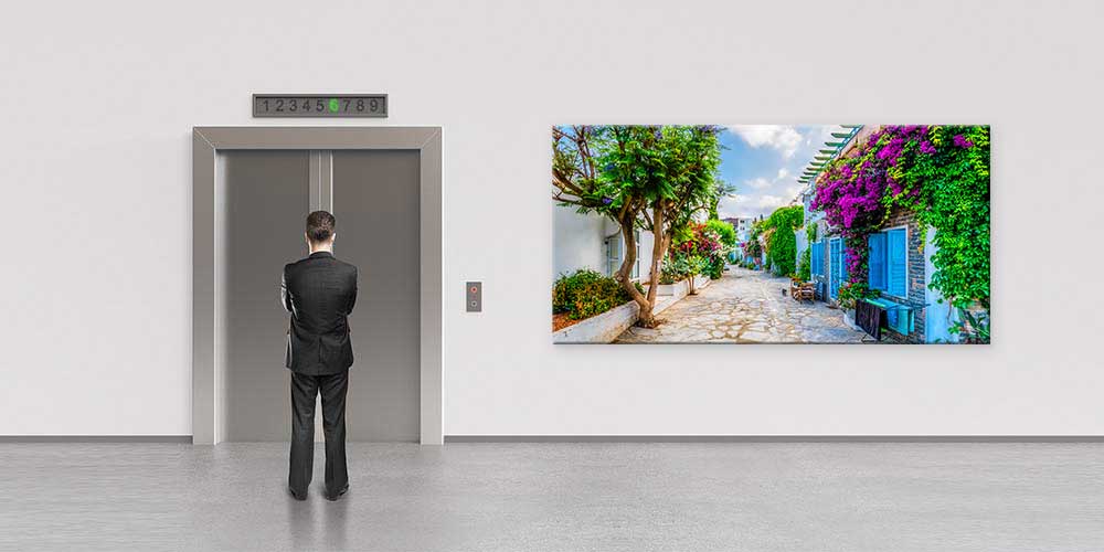 Begonvilli Ege Sokağı Taş Evler Büyük Ebat Duvar Dekoru 11871