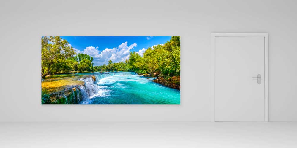 Turkuaz Şelale ve Orman Manzarası Büyük Ebat Duvar Dekoru 11873