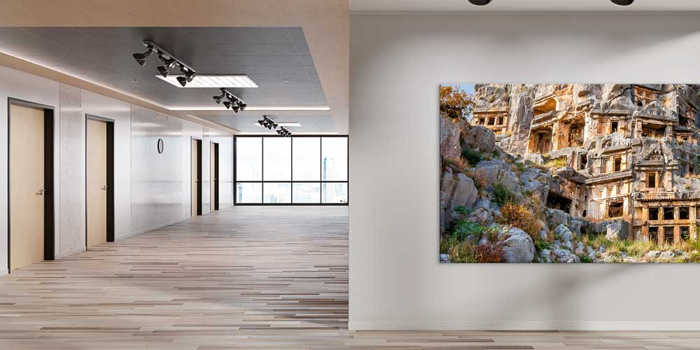 Kaya Oyma Antik Yapılar Manzaralı Büyük Ebat Duvar Dekor Ürünü 11880