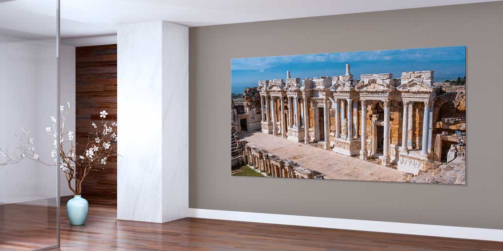 Geniş Cepheli Antik Sütunlu Yapı Manzaralı Büyük Ebat Duvar Dekor Ürünü 11886