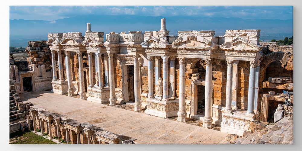 Geniş Cepheli Antik Sütunlu Yapı Manzaralı Büyük Ebat Duvar Dekor Ürünü 11886