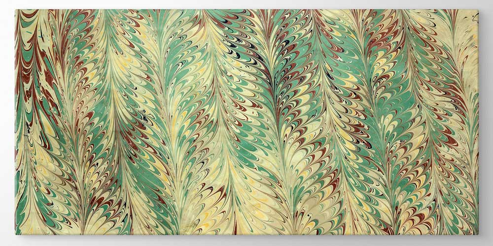 Geleneksel Ebru Sanatı Taraklı Desenli Büyük Ebatlı Duvar Dekoru 11964