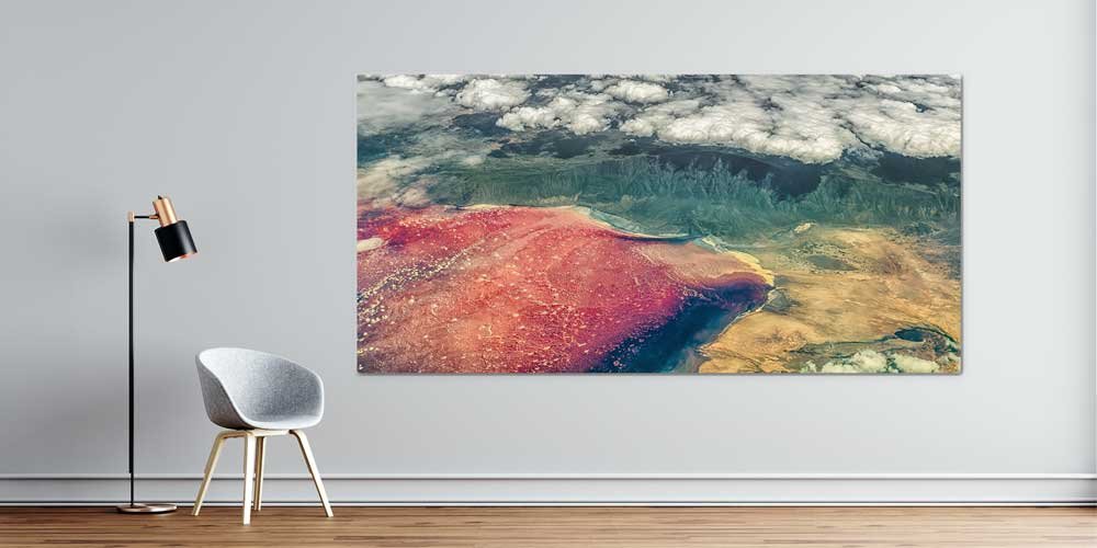 Hava Çekimi Pembe Göl Büyük Ebat Duvar Dekoru 14019