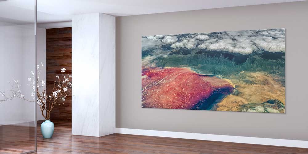 Hava Çekimi Pembe Göl Büyük Ebat Duvar Dekoru 14019