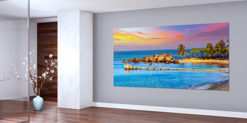 Büyük Ebat Tropikal İskeli Gün Batımı Sahil Duvar Dekoru 14037
