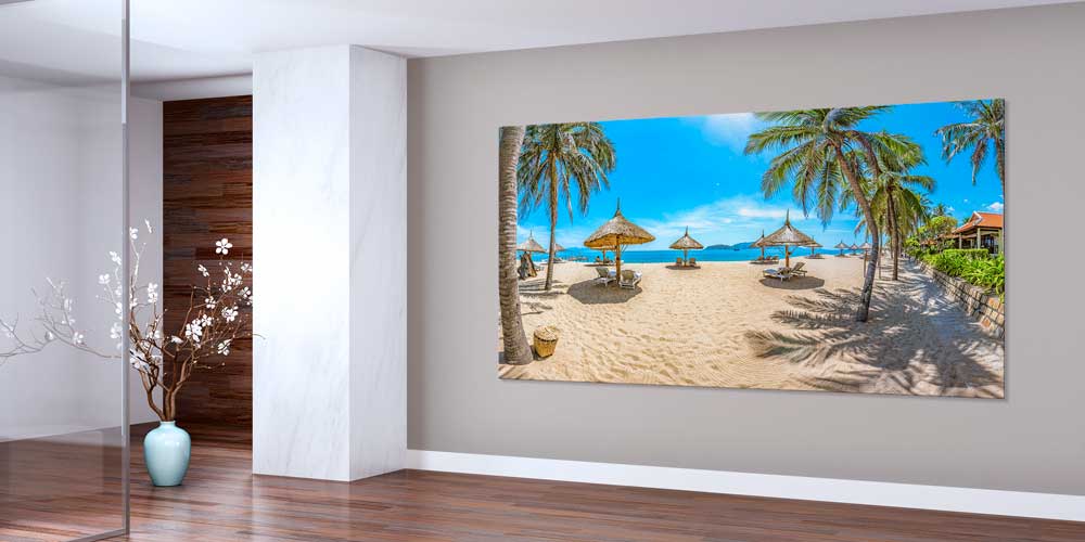 Tropik Sahil ve Palmiye Manzarası Büyük Ebat Duvar Dekoru 14079