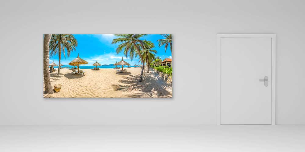 Tropik Sahil ve Palmiye Manzarası Büyük Ebat Duvar Dekoru 14079