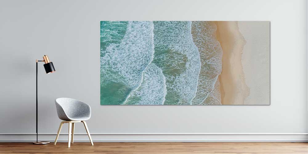 Sahil Dalgaları Üstten Görünüm Büyük Ebat Duvar Dekoru 14120