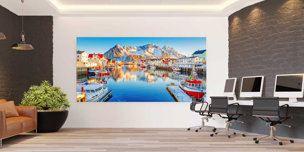 Dağ ve Deniz Manzarası Büyük Ebat Duvar Dekor Ürünü 14168