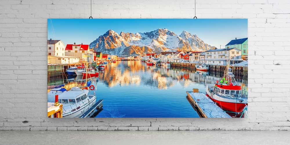 Dağ ve Deniz Manzarası Büyük Ebat Duvar Dekor Ürünü 14168