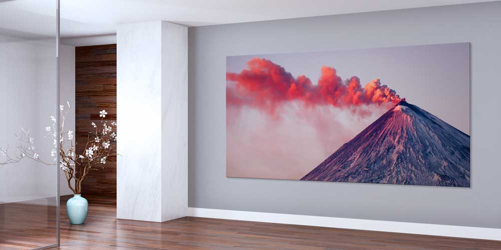 Yanardağ Patlaması Kızıl Duman Panoramik Büyük Ebat Duvar Dekoru 14202