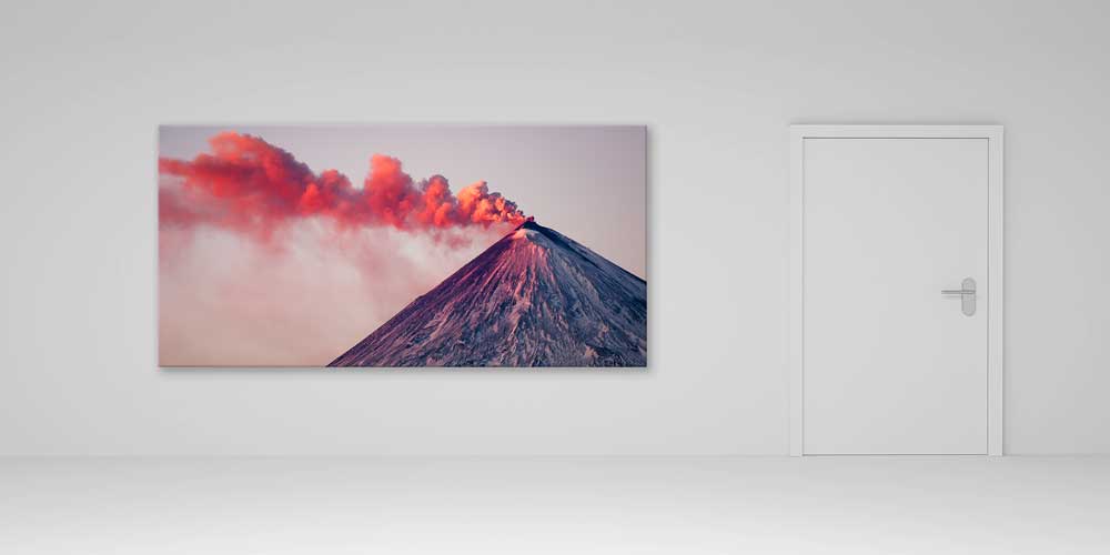 Yanardağ Patlaması Kızıl Duman Panoramik Büyük Ebat Duvar Dekoru 14202