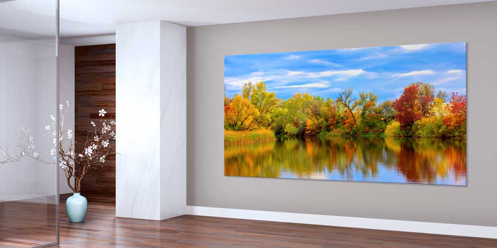 Sonbahar Göl Yansımaları Panoramik Büyük Ebat Duvar Dekoru 14206