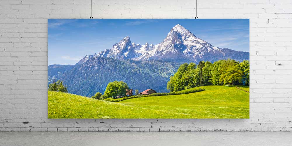 Alp Dağları Yeşil Vadi Panoramik Büyük Ebat Duvar Dekoru 14208