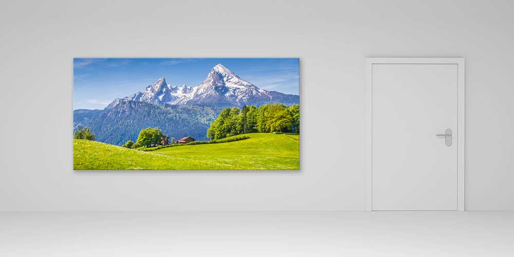 Alp Dağları Yeşil Vadi Panoramik Büyük Ebat Duvar Dekoru 14208