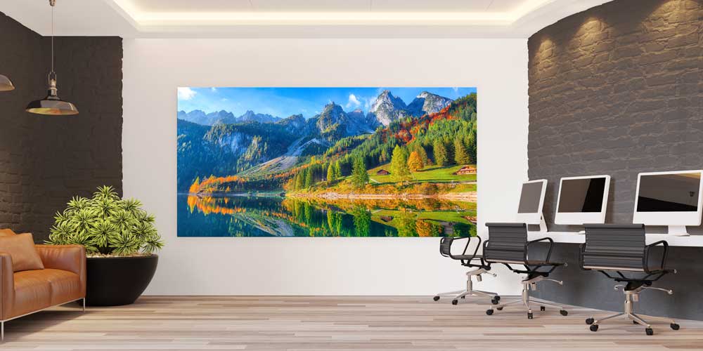 Dağ Gölü Sonbahar Yansımaları Büyük Ebat Duvar Dekoru 14241