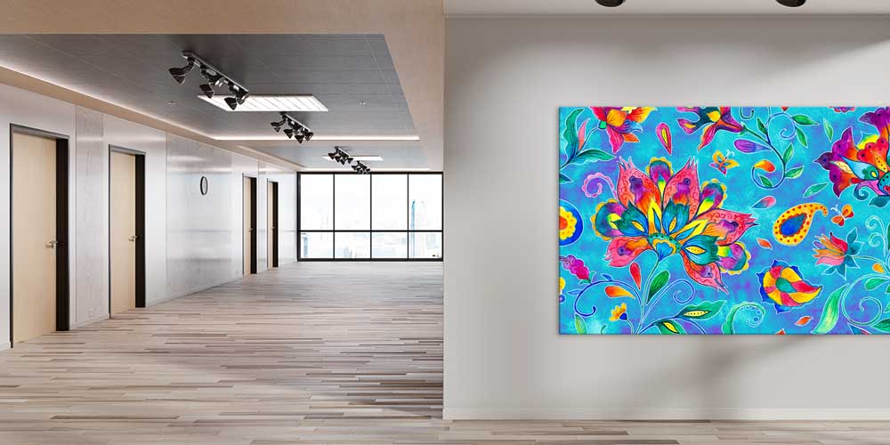 big-size-wall-decor-11963-02 Renkli Anadolu Motifli Soyut Çiçek Desenli Büyük Ebatlı Duvar Dekoru 11963