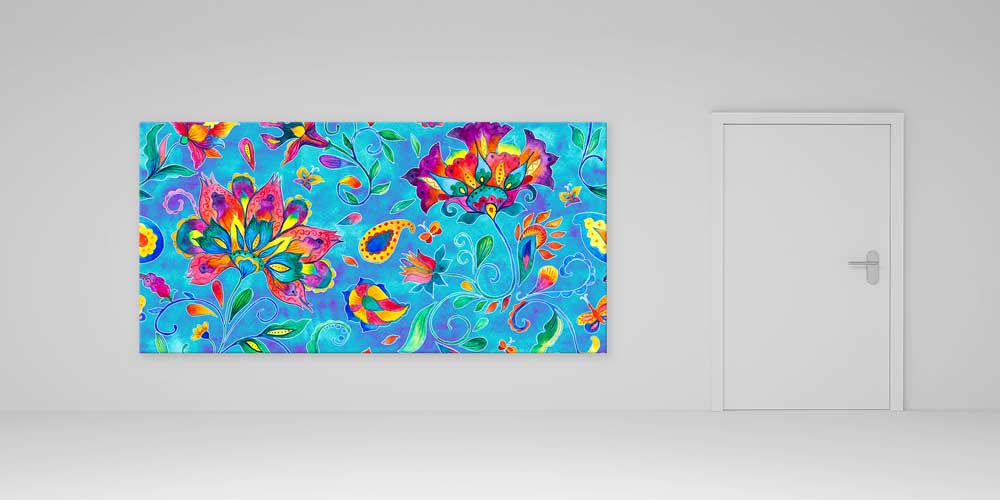 big-size-wall-decor-11963-03 Renkli Anadolu Motifli Soyut Çiçek Desenli Büyük Ebatlı Duvar Dekoru 11963