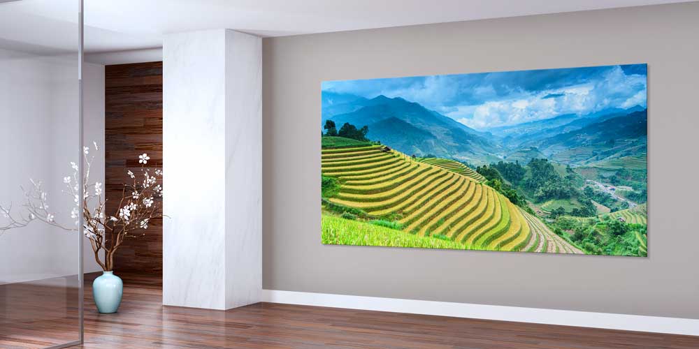Teras Pirinç Tarlası ve Dağ Manzarası Büyük Duvar Dekoru 14068